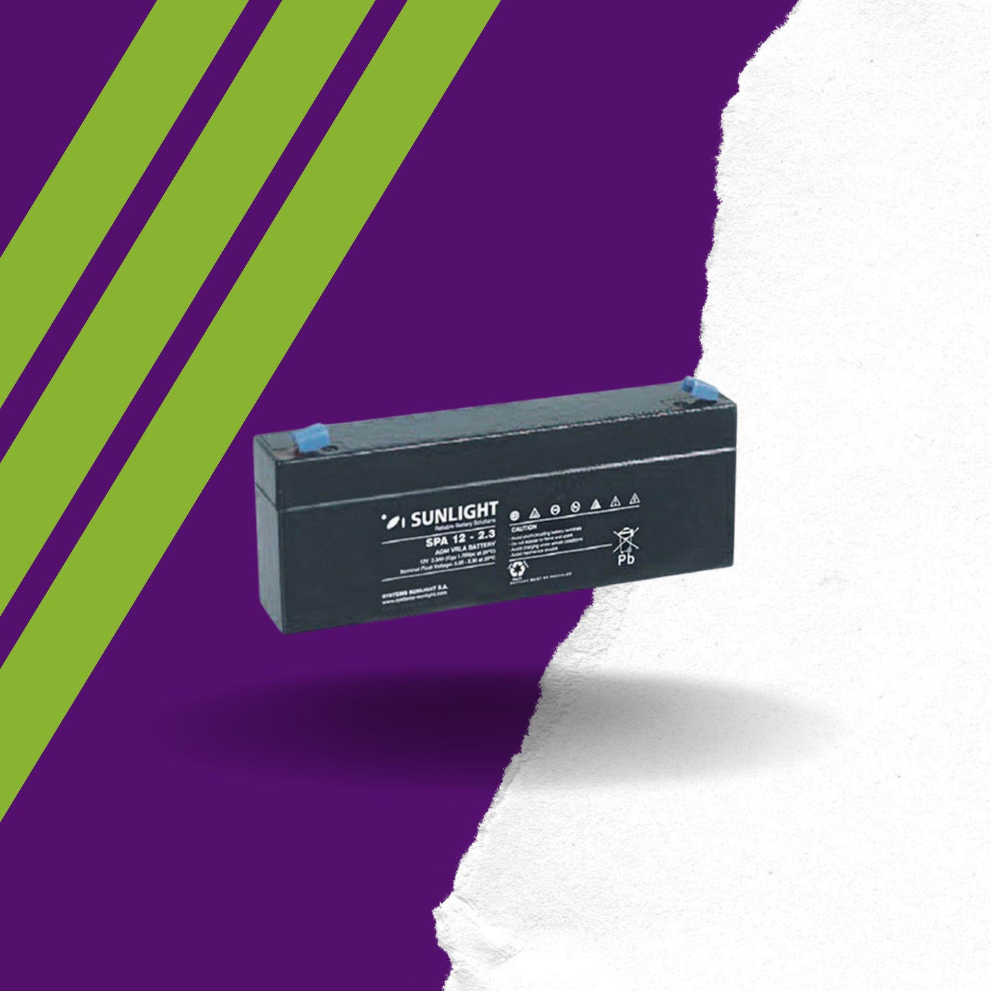 SUNLIGHT SPA 12V-2.3AH Επαναφορτιζόμενη Μπαταρία Μολύβδου Κλειστού Τύπου